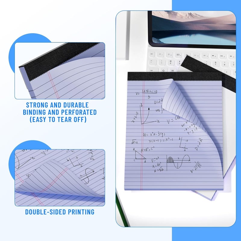 Ciphyfee 3pcsLegal Pads 8.5 x 11, Notepads 8.5 x 11 Inch, Purple Note Pads Clear Print Writing Pads of Paper, Memo Pads , Perforate Legal Notepads Paper , Wide Ruled Lined with Sturdy Back,30 Sheets/Pack - Image 4